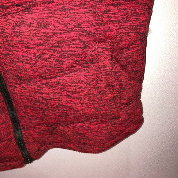 Ecko Unltd Mens Medium Red Black Heather Full Zip Hooded Hood Puffer Vest Size M - Picture 4 of 8